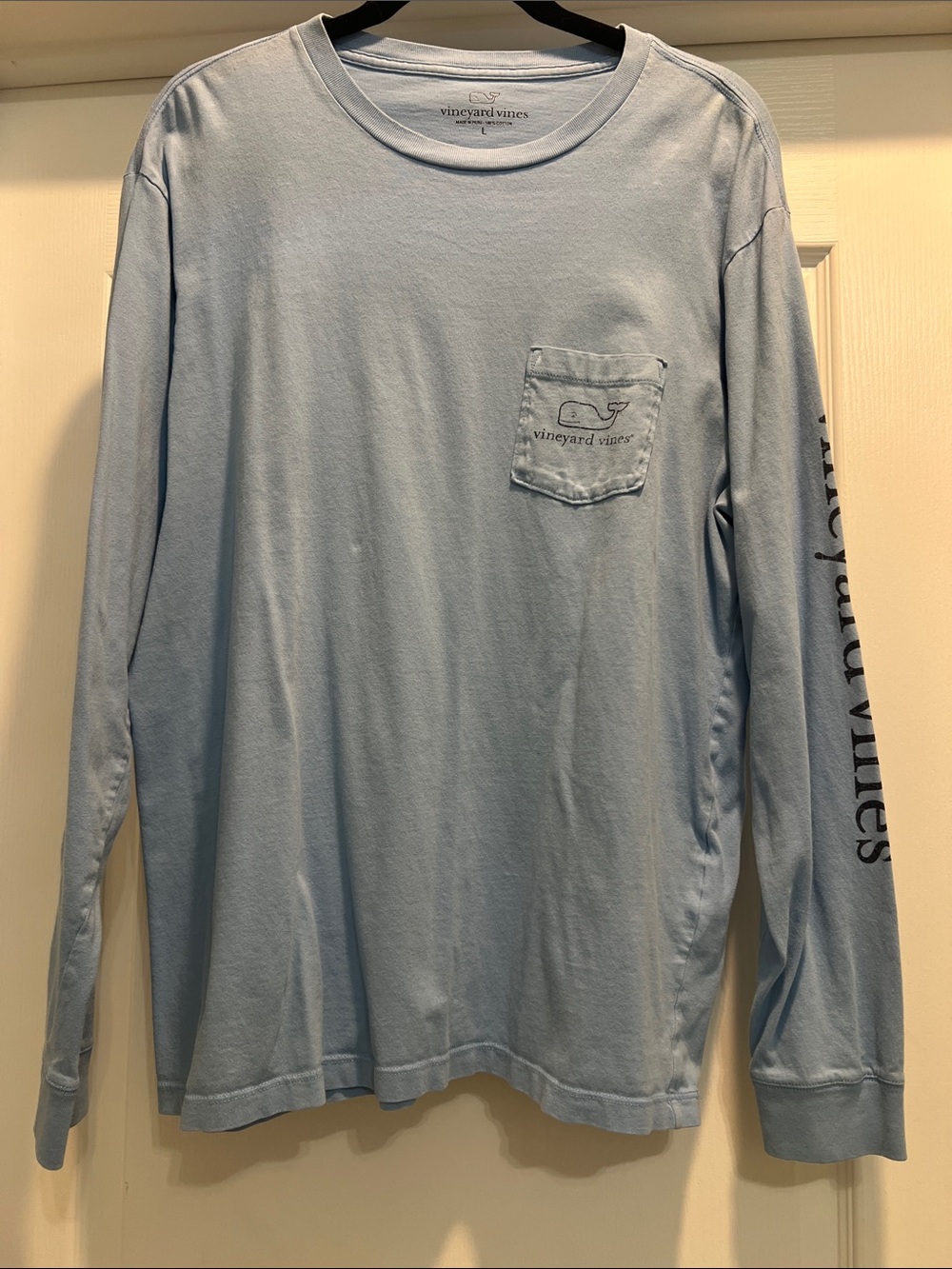 Vineyard Vines Light Blue Long-Sleeve Pocket Tee